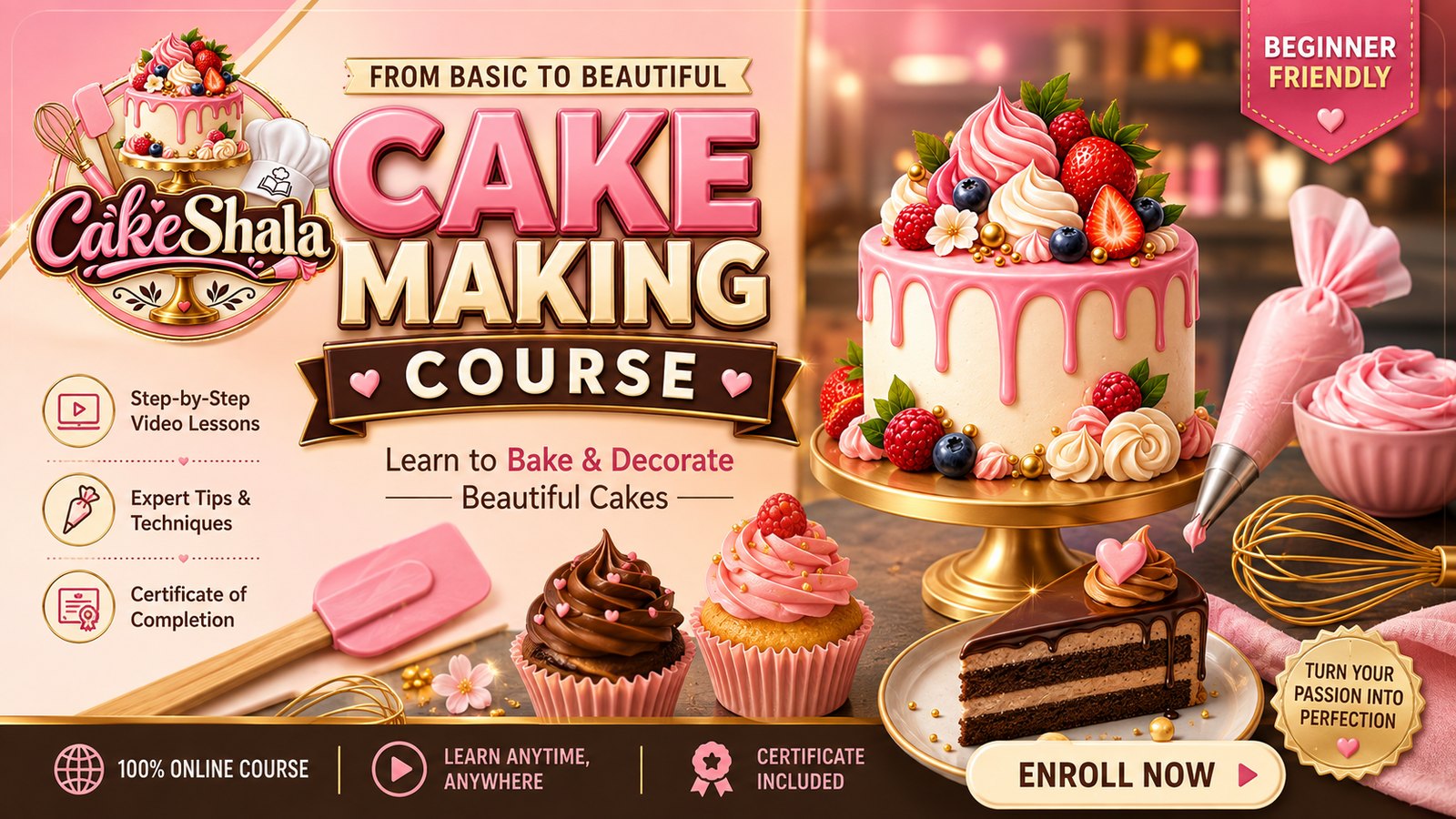 Cake Shala — Chocolate Ganache Cake Making Course course thumbnail