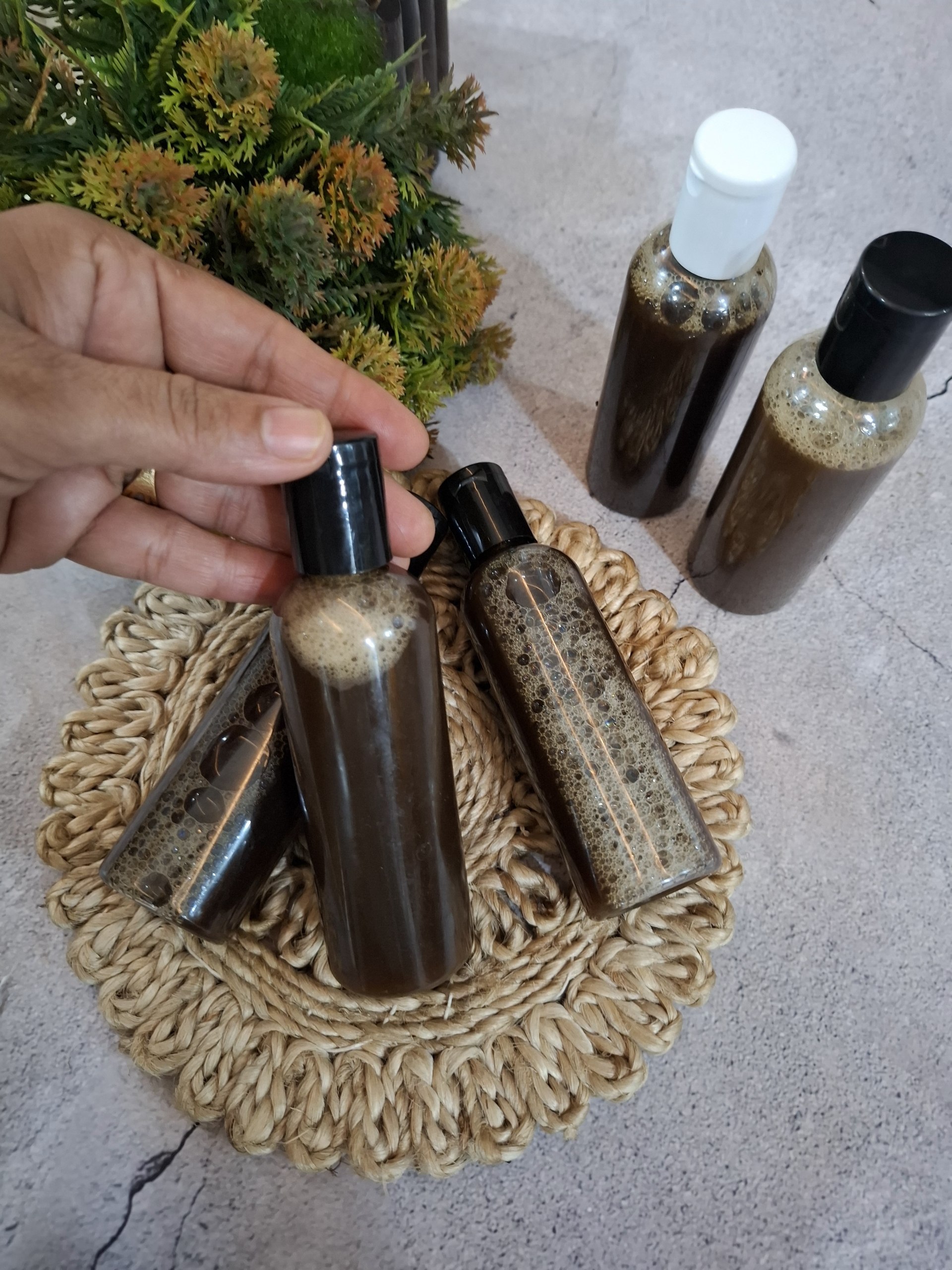 Bottled natural shampoo